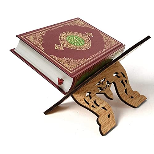 FIYSON Zusammenklappbar Islam Buch Ständer, Muslimischer Buchhalter Aus Holz Koran Halter Bücherregal Dichte Bord, Für Eid Home Tischdekorationen Islamische Bücher Und Bibellesen von FIYSON