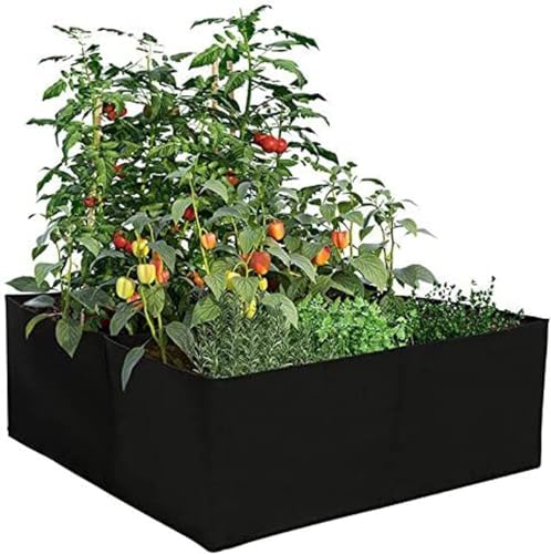 Pflanzbeutel für Pflanzen, Vliesstoff Pflanzsack 4/8 Fächer Quadratische Pflanztasche Rechteckig,Kartoffel Wachsen Säcke für kräuter Pflanzen Tomaten Kartoffeln Blumen Erdbeeren (Vier Quadrate) von FIYSON