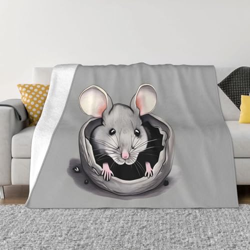 FInpan Graue Ratte Gemusterte Decke Super Weiche Microfleece Decke Warme Decke Bett Sofa Wohnzimmer Filmdecke 40 X30 von FINPAN
