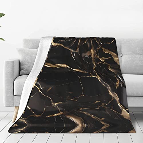 FInpan Schwarz Gold Marmor Gemusterte Decke Super Weiche Microfleece Decke Warme Decke Bett Sofa Wohnzimmer Filmdecke 80 X60 von FInpan