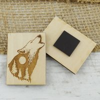 Howling Wolf Holzmagnet - 2 "x 1, 5" Laser Gravierte Natur Geschenk von FJ4LifeCreations