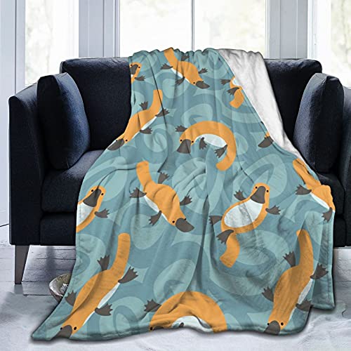 Decke All Seasons Soft and Warm Lightweight Blankets Duck Billed Platypus Flannel Fleece Throw Blanket for Bed Couch Living Room Office Sofa 60"X50" von FJAUOQ