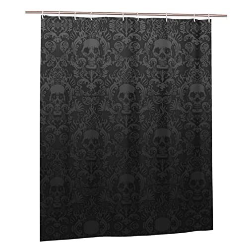 Duschvorhang Gothic Wallpaper Skull Shower Curtain,Waterproof Fabric Shower Curtains Bathroom Decor with 12 Hooks, 60x72 Inch von FJAUOQ