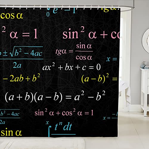 Duschvorhang Math Theme Shower Curtain Mathematical Formula Bath Curtain for Bathroom Stalls Bathtubs Maths Decor Kids Polyester Fabric Shower Curtain Set 72" Wx72 L Water Repellent Duschvorhang Math Theme Shower Curtain Mathematical Formula Bath Curtain for Bathroom Stalls Bathtubs Maths Decor Kids Polyester Fabric Shower Curtain Set 72" Wx72 L Water Repellent von FJAUOQ