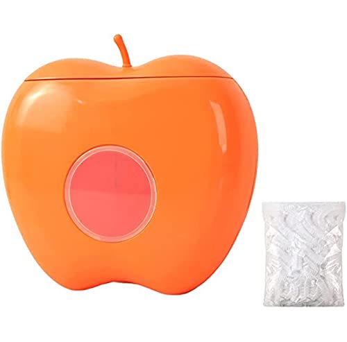 FJAUOQ Aufbewahrungsbox aus Kunststoff mit 100 Einweg Frischfolie multifunktionaler Wand Behälter und Spender für Lebensmitteltaschen Duschkappen Organizer für Küche,Orange von FJAUOQ