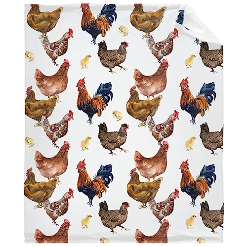 FJAUOQ Babydecke mit Huhn-Design, super weich, für Neugeborene, gemütliche Babydecke, Kinderwagen-Überwurfdecke für Kinderbett, 40 x 30 cm, Größe XS für Welpen von FJAUOQ