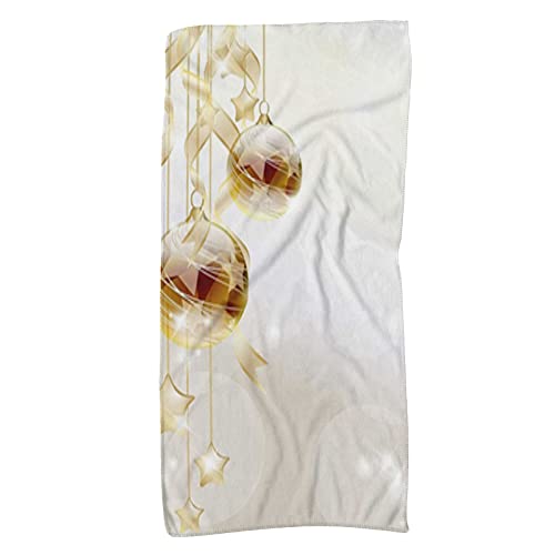 FJAUOQ Festive Microfibre Beach & Yoga Tuch, 12x27.5in, Braun, Gelb, Weiß, Gold, 350g/m², 12 Stück von FJAUOQ
