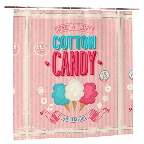 FJAUOQ Cotton Candy Duschvorhang Wasserdicht Badezimmer Duschvorhänge Polyester Badewanne Vorhang WC Duschvorhang 183 x 183 cm von FJAUOQ