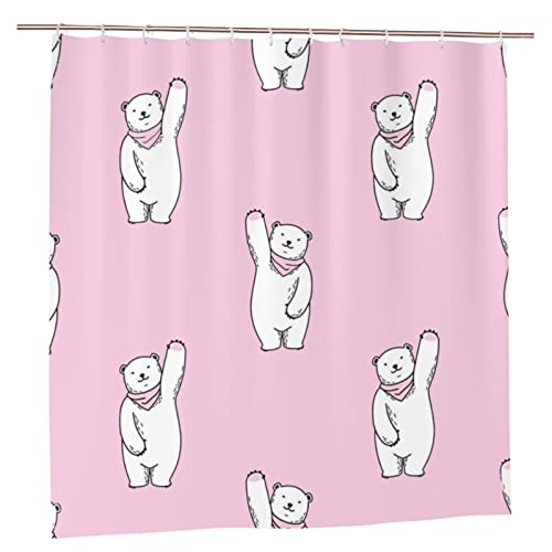 FJAUOQ Eisbär rosa Duschvorhang Wasserdicht Badezimmer Duschvorhänge Polyester Badewanne Vorhang WC Duschvorhang 183 x 183 cm FJAUOQ Eisbär rosa Duschvorhang Wasserdicht Badezimmer Duschvorhänge Polyester Badewanne Vorhang WC Duschvorhang 183 x 183 cm von FJAUOQ