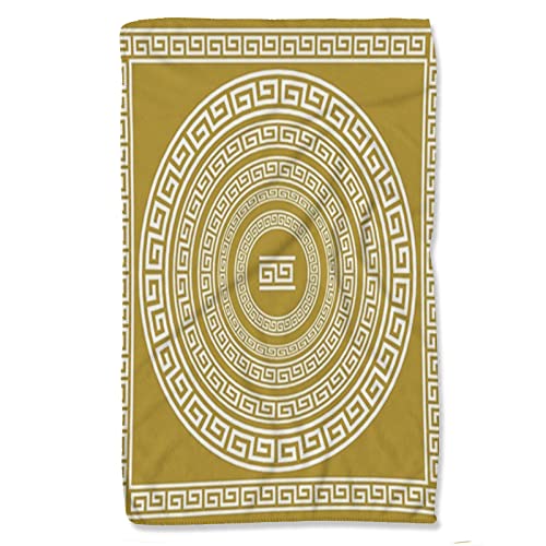 FJAUOQ Greek Print,Quick Dry Towel Set,Vintage Ornament Meander Pattern,Tea Towels,Beach Towel for Adults,Microfibre Towel for Gym Kitchen Bath,Yellow White,16x27.5in FJAUOQ Greek Print,Quick Dry Towel Set,Vintage Ornament Meander Pattern,Tea Towels,Beach Towel for Adults,Microfibre Towel for Gym Kitchen Bath,Yellow White,16x27.5in von FJAUOQ
