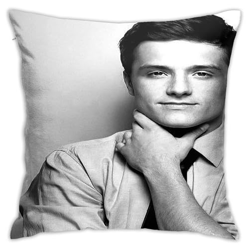 FJAUOQ Josh Hutcherson Kissenbezüge, doppelseitig, bedruckt, Plüsch-Kissenbezüge für Couch, Sofa, Bett, Bettwäsche, Dekoration, 45,7 x 45,7 cm von FJAUOQ
