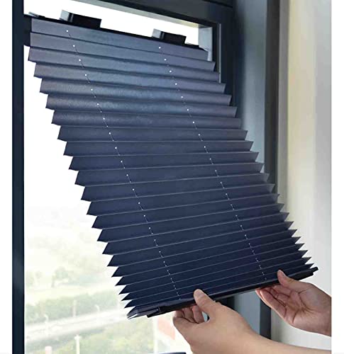 FJAUOQ Sonnenschutz verdunkelungsrollos Mit Saugnäpfen Thermo Dachfenster Rollos Ohne Bohren Plissee Rollos Temporäre Jalousien,80x120cm von FJAUOQ