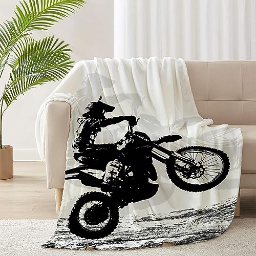 Motorräder Dirt Bike Decke Geschenke Super Soft Fleece Überwurf Decken Gemütliche Flanell Klimaanlage Decke Weihnachten Thanksgiving Geschenke Decke für Couch Bett 152,4 x 127 cm für Teenager von FJAUOQ