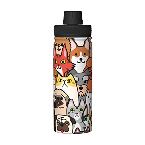 Wasserkocher mit Graffiti-Motiv für Hunde und Katzen, isoliert, Edelstahl, 530 ml von FJAUOQ