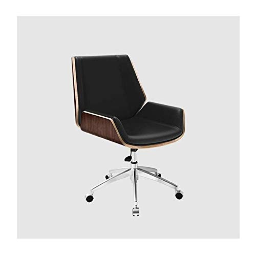 Office Chair schreibtischstuhl bürostuhl ergonomisch e Bürostühle Gaming-Stuhl Drehbarer Computer-Verstellbarer, armloser Büro-Arbeitsstuhl (Farbe: Schwarz) von FJGQXL