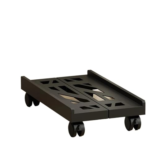 Computer Tower Ständer Untertischhalter, verstellbarer mobiler CPU-Ständer, belüfteter Computer-Tower-Ständer, PC-Tower-Ständer(Black) von FJIXUO