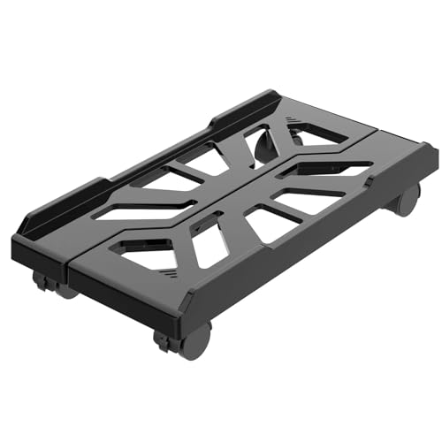Computer Tower Ständer Verstellbarer Computerständer mit Rädern, mobiler PC-Gehäusehalter for Zuhause und Büro, höhenvergrößernder Desktop-CPU-Ständer(Black) von FJIXUO