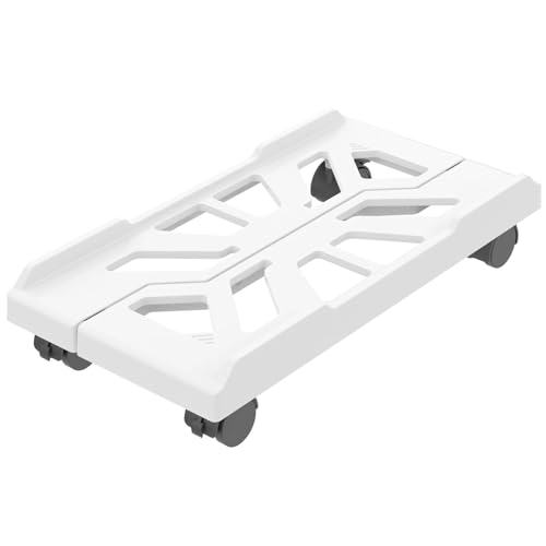 Computer Tower Ständer Verstellbarer Computerständer mit Rädern, mobiler PC-Gehäusehalter for Zuhause und Büro, höhenvergrößernder Desktop-CPU-Ständer(White) von FJIXUO