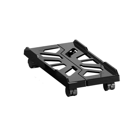 Computer Tower Ständer Verstellbarer mobiler CPU-Ständer, belüfteter Computer-Tower-Ständer, PC-Tower-Ständer mit 4 Lenkrollen, passend for die meisten PCs, Unter-Schreibtisch-Halterung(Black) von FJIXUO