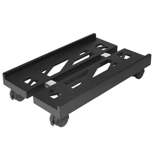 Computer Tower Ständer Verstellbarer mobiler CPU-Ständer, belüfteter Computer-Tower-Ständer, PC-Tower-Ständer mit 4 Lenkrollen, passend for die meisten PCs, Unter-Schreibtisch-Halterung(Black) von FJIXUO
