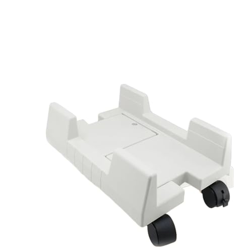 Computer Tower Ständer Verstellbarer mobiler CPU-Ständer, belüfteter Computer-Tower-Ständer, PC-Tower-Ständer mit 4 Lenkrollen, passend for die meisten PCs, Unter-Schreibtisch-Halterung(White) von FJIXUO