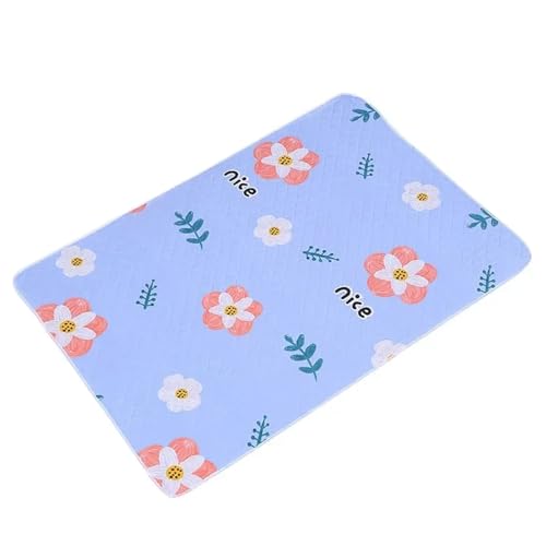 FJIXUO Bettunterlage Wasserdicht 2 stücke Wasserdicht Waschbar Matratze Urin Matte Niedlichen Cartoon Bett Protector Windel Bettwäsche Urin Pads Tuch Atmungsaktiv(Light Blue) von FJIXUO