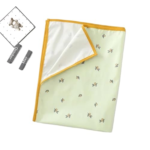 FJIXUO Bettunterlage Wasserdicht 3PCS Wiederverwendbare Windel Wickelauflage Abdeckung wasserdichte Faltbare Laken Matratze Tragbare Multi Use Reise Boden Spielunterlage(Fruit-Green,35x50cm) von FJIXUO