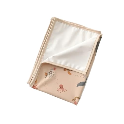 FJIXUO Bettunterlage Wasserdicht 3PCS Wiederverwendbare Windel Wickelauflage Abdeckung wasserdichte Faltbare Laken Matratze Tragbare Multi Use Reise Boden Spielunterlage(Ocean-Pink,70x90cm) von FJIXUO