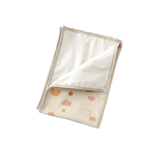 FJIXUO Bettunterlage Wasserdicht 3PCS Wiederverwendbare Windel Wickelauflage Abdeckung wasserdichte Faltbare Laken Matratze Tragbare Multi Use Reise Boden Spielunterlage(Rainbow-Beige,70x90cm) von FJIXUO