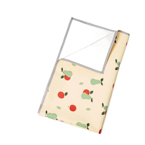 FJIXUO Bettunterlage Wasserdicht Pee Pads Windel Matratze Urin Kissen Picknick Reise Matten Weiche PU Wasserdicht Waschbar Wiederverwendbare(Apple Pear Beige,70-90) von FJIXUO