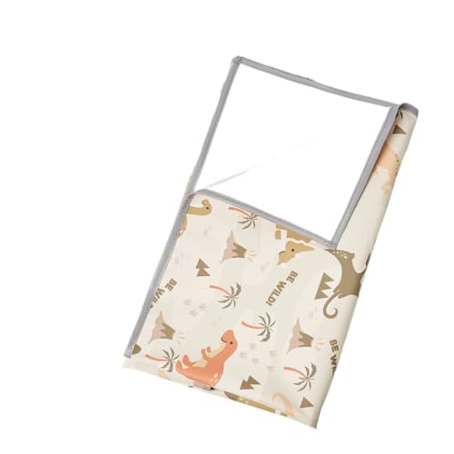 FJIXUO Bettunterlage Wasserdicht Pee Pads Windel Matratze Urin Kissen Picknick Reise Matten Weiche PU Wasserdicht Waschbar Wiederverwendbare(Dinosaur Beige,70-120) von FJIXUO