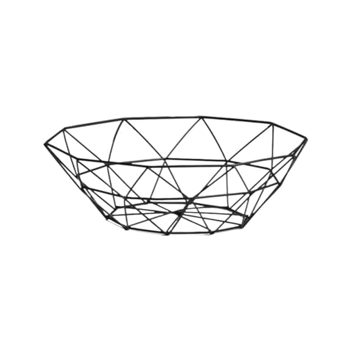 Obstschale Obstschale Waschen Obst Hohl Ablauf Korb Eisen Obstkorb Wohnzimmer Kaffee Tisch Obst Platte Snack Lagerung Körbe(Black C) von FJIXUO