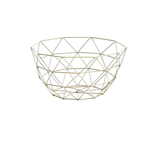 Obstschale Obstschale Waschen Obst Hohl Ablauf Korb Eisen Obstkorb Wohnzimmer Kaffee Tisch Obst Platte Snack Lagerung Körbe(Gold D) von FJIXUO