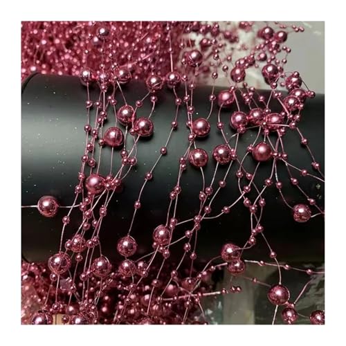Perlengirlande 2 Stücke 5 Mt/teil Kunstperlenschnur Angelschnur Imitationsperlenkette for Diy Blumen Hochzeit Party Dekoration Bastelbedarf(Rose Gold) von FJIXUO
