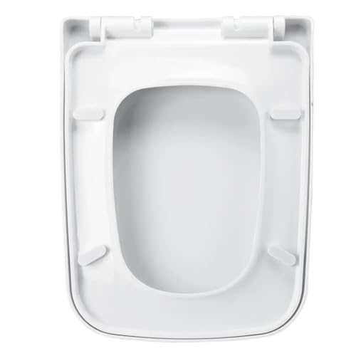 Toilettendeckel Toilettensitzdeckel vorne offen Wasserraum weiche Abdeckung leicht zu reinigen weiß höhere Abdeckung WC quadratische Form von FJIXUO
