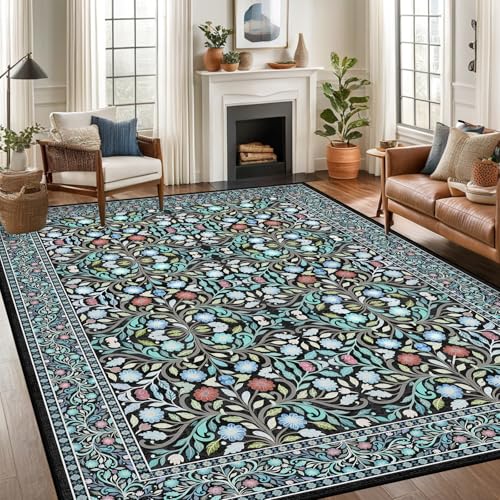 Teppich, waschbar, Boho-Teppich, rutschfest, niedriger Flor, für Schlafzimmer, Nachttisch, Kinderzimmer, Büro, Esszimmer, Fußmatte, Läufer Teppich, waschbar, Boho-Teppich, rutschfest, niedriger Flor, für Schlafzimmer, Nachttisch, Kinderzimmer, Büro, Esszimmer, Fußmatte, Läufer von FJKJHKGJ
