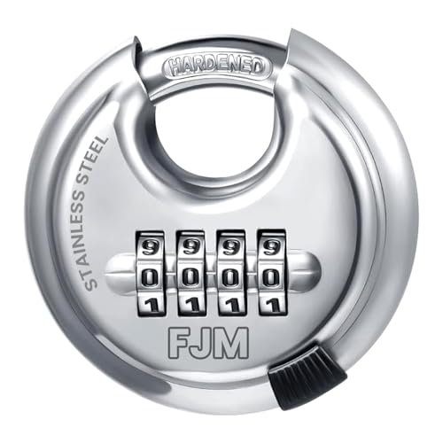 FJM Security SX-790 4-stelliges Zahlenschloss mit geschirmtem Bügel aus gehärtetem Stahl und 10.000 Kombinationsmöglichkeiten, Chrom FJM Security SX-790 4-stelliges Zahlenschloss mit geschirmtem Bügel aus gehärtetem Stahl und 10.000 Kombinationsmöglichkeiten, Chrom von FJM