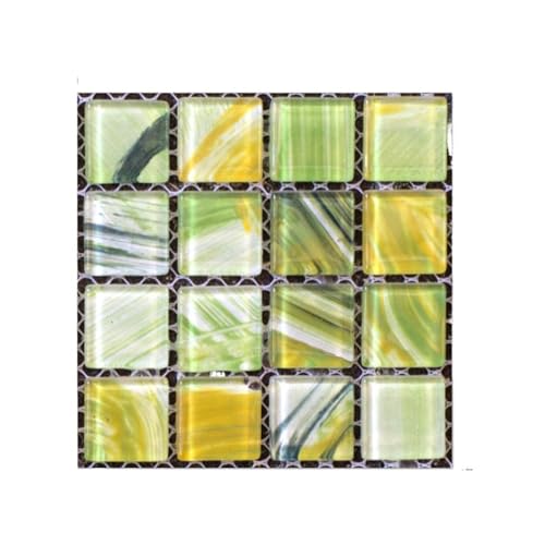 3d Wandpaneele 10/20 stücke DIY Küche Bad Aufkleber Wasserdicht Self Adhesive 3D Fliesen Klebepads Wand Mosaik Dekor(Green,10PCS) von FJOADNVM