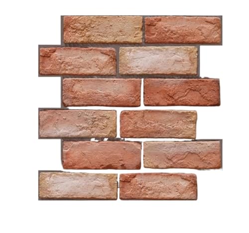 3d Wandpaneele 10 Stück selbstklebende, wasserdichte 3D-Wandpaneele for Abziehen und Aufkleben, U-Bahn-Fliesen, Ziegeltapete, Retro-Aufkleber for Badezimmer, Kamin von FJOADNVM