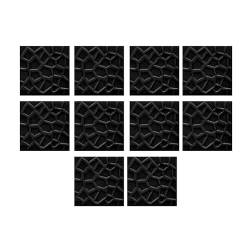 3d Wandpaneele 10PC 3D Strukturierte Wandaufkleber Fliesen Stein Ziegel Weichschaumplatten 35 * 35cm Wasserdicht for Wohnzimmer zimmer Schlafzimmer(Black) von FJOADNVM
