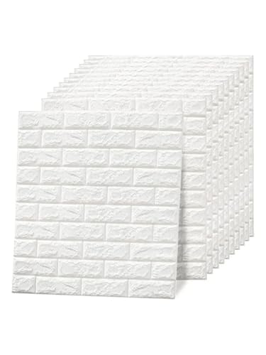 3d Wandpaneele 20x7,5 cm 3D-Wandpaneele for Abziehen und Aufkleben, Tapetenaufkleber mit selbstklebendem, wasserdichtem Schaumstoff for die Innenwanddekoration im Badezimmer(White - 1pcs20x7.5cm) von FJOADNVM