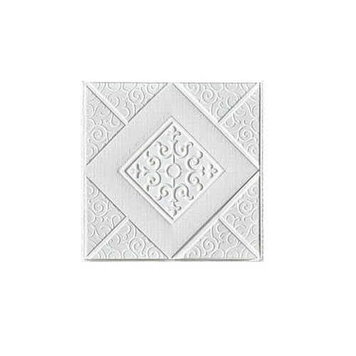 3d Wandpaneele 35 * 35cm Selbst-adhesive 3D Hintergrund Tapete Schaum Wand Aufkleber Wasserdicht Feuchtigkeits Wohnzimmer Dekoration(White,5Pcs35x35cm) von FJOADNVM