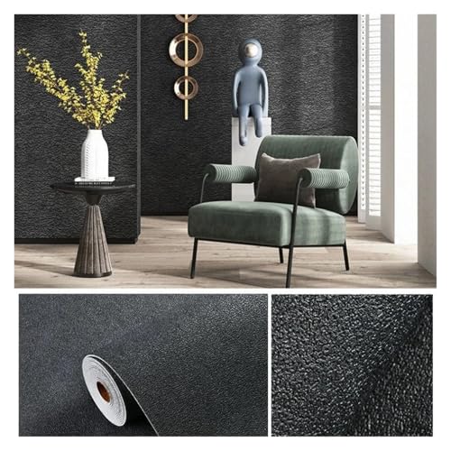 3d Wandpaneele Leinen 3D Schaum Selbst-adhesive PVC Einfarbig Verdickt Wasserdicht Hintergrund Wand Renovierung Tapete Aufkleber Wohnkultur(Diatom Dark Grey,280cmx50cm) von FJOADNVM