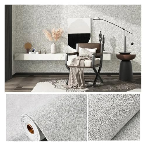 3d Wandpaneele Leinen 3D Schaum Selbst-adhesive PVC Einfarbig Verdickt Wasserdicht Hintergrund Wand Renovierung Tapete Aufkleber Wohnkultur(Diatom Light grey,280cmx50cm) von FJOADNVM