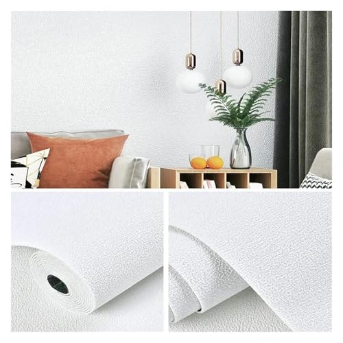 3d Wandpaneele Leinen 3D Schaum Selbst-adhesive PVC Einfarbig Verdickt Wasserdicht Hintergrund Wand Renovierung Tapete Aufkleber Wohnkultur(Diatom White,1000cmx50cm) von FJOADNVM
