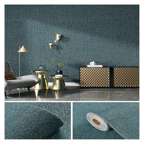 3d Wandpaneele Leinen 3D Schaum Selbst-adhesive PVC Einfarbig Verdickt Wasserdicht Hintergrund Wand Renovierung Tapete Aufkleber Wohnkultur(Flax Green,280cmx50cm) von FJOADNVM