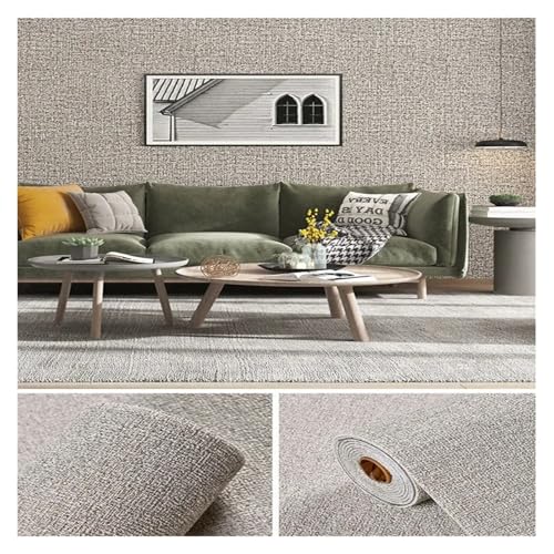 3d Wandpaneele Leinen 3D Schaum Selbst-adhesive PVC Einfarbig Verdickt Wasserdicht Hintergrund Wand Renovierung Tapete Aufkleber Wohnkultur(Linen Grey white,280cmx50cm) von FJOADNVM