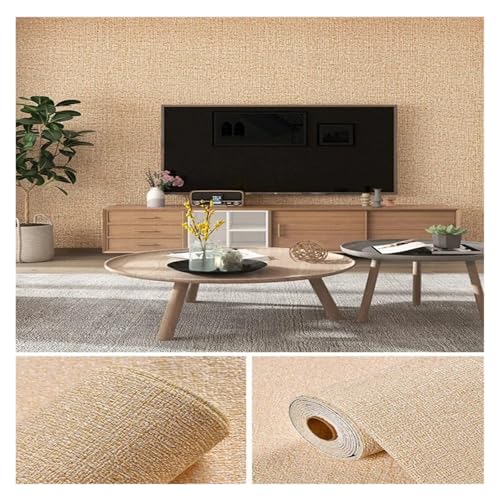 3d Wandpaneele Leinen 3D Schaum Selbst-adhesive PVC Einfarbig Verdickt Wasserdicht Hintergrund Wand Renovierung Tapete Aufkleber Wohnkultur(Linen Khaki yellow,280cmx50cm) von FJOADNVM