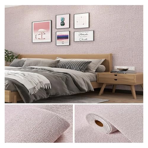 3d Wandpaneele Leinen 3D Schaum Selbst-adhesive PVC Einfarbig Verdickt Wasserdicht Hintergrund Wand Renovierung Tapete Aufkleber Wohnkultur(Linen Pink,1000cmx50cm) von FJOADNVM