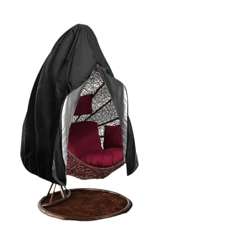 Abdeckung Hängesessel Schwarze Terrassenstuhl-Abdeckung, wasserdichte Abdeckung for Eierschaukelstühle mit Reißverschluss, Schutzhülle for Hängesessel im Freien(115 x 90cm) von FJOADNVM